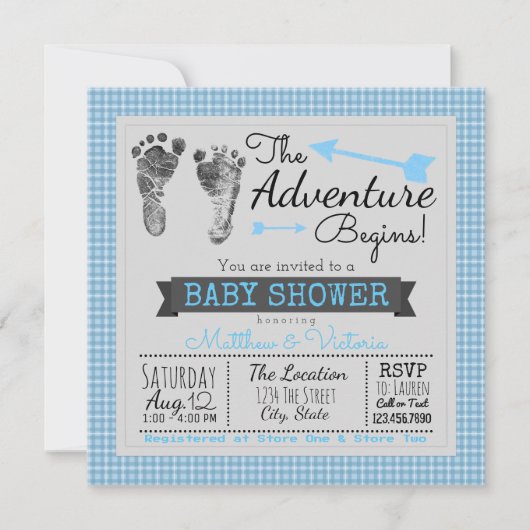 Blue Grey: The Adventure begint met het Baby showe Kaart (Voorkant)