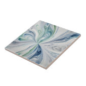 Blue Grey Waves 4 Keramische Tegel Tegeltje (Zijkant)