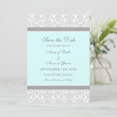 Blue Grey Wedding Save the Date Card (Staand voorkant)