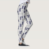 Blue Grey White Geometric Women Leggings (Rechts)