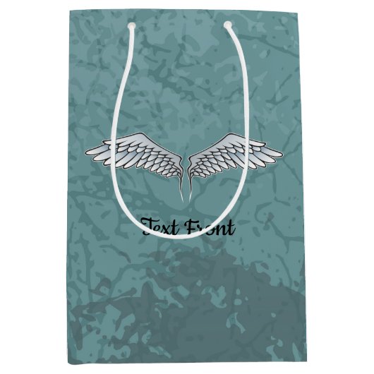 Blue-Grey Wings Gift Bag Medium Cadeauzakje (Voorkant)