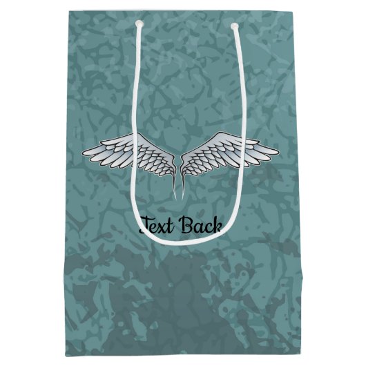 Blue-Grey Wings Gift Bag Medium Cadeauzakje (Achterkant)