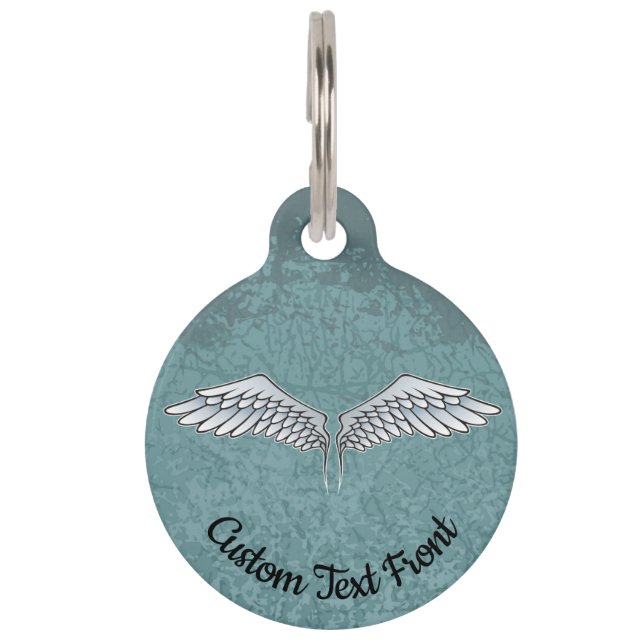 Blue-Grey Wings Pet ID Tag Huisdierpenning (Voorkant)