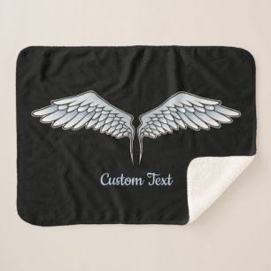 Blue-Grey Wings Sherpa Blanket Deken