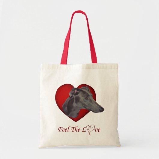 Blue Greyhound Love Heart Dog Canvas tas (Voorkant)