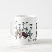 Blue Greyhound Puppy Daisies gepersonaliseerd Koffiemok (Voorkant links)