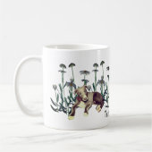 Blue Greyhound Puppy Daisies gepersonaliseerd Koffiemok (Links)