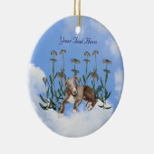Blue Greyhound Puppy Flowers Dog Ornament (Rechts)