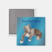 Blue Greyhound Puppy Magnet (Voorkant / Achterkant)