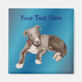 Blue Greyhound Puppy Magnet (Voorkant)