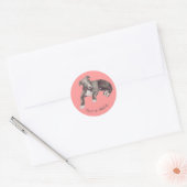 Blue Greyhound Puppy op maat Ronde Sticker (Envelop)