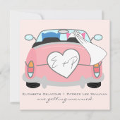 Blue Groom Owl & Pink Bride Owl Weddenschap Kaart (Voorkant)