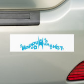 Blue Groovy Happy Humanist Bumpersticker (Op auto)
