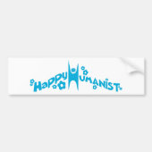 Blue Groovy Happy Humanist Bumpersticker (Voorkant)