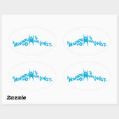 Blue Groovy Happy Humanist Ovale Sticker (Vel)