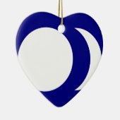 Blue Ground White Sun en Moon, China vlag Keramisch Ornament (Rechts)