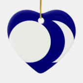 Blue Ground White Sun en Moon, China vlag Keramisch Ornament (Achterkant)