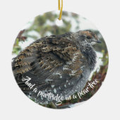 Blue Grouse in Snow Holiday Keramisch Ornament (Voorkant)