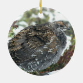 Blue Grouse in Snow Holiday Keramisch Ornament (Achterkant)