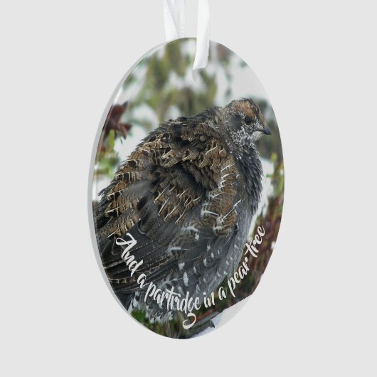 Blue Grouse in Snow Holiday Ornament (voorkant)