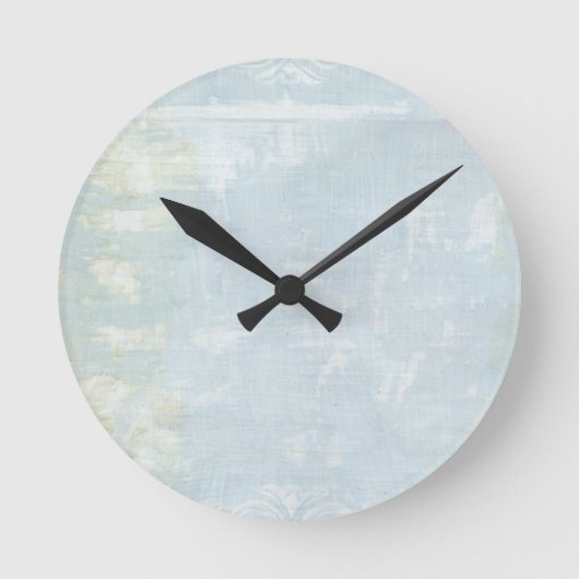 Blue Grunge Art Page Ronde Klok (Voorkant)