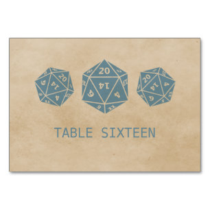 Blue Grunge D20 Dice Gamer Table Kaart