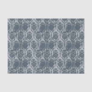 Blue Grunge Damask Tissuepapier