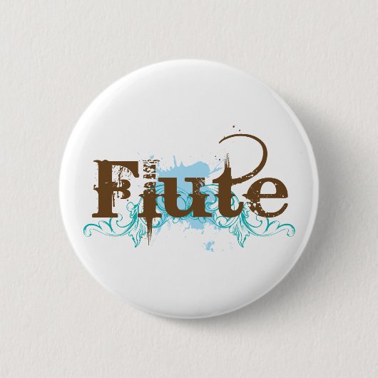 Blue Grunge Flute Music Design Ronde Button 5,7 Cm (Voorkant)