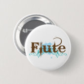 Blue Grunge Flute Music Design Ronde Button 5,7 Cm (Voorkant /achterkant)