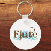 Blue Grunge Flute Music Design Sleutelhanger (Voorkant)