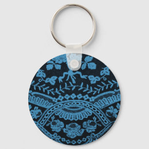 Blue Grunge Lace Sleutelhanger