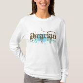 Blue Grunge Library Librarian Dames Tee Shirt (Voorkant)