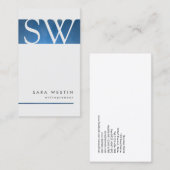 Blue Grunge Ondernemer Monogram BusinessCard Visitekaartje (Voorkant / Achterkant)