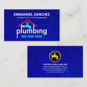Blue Grunge Plumbing Home Faucet Visitekaartje (Voorkant / Achterkant)