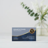 Blue Grunge Royal Gold Wave Electricia Visitekaartje (Staand voorkant)