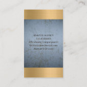 Blue Grunge Texture | Golden Metallic Shine Visitekaartje (Achterkant)