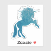 Blue Grunge Unicorn Sticker (Vel)