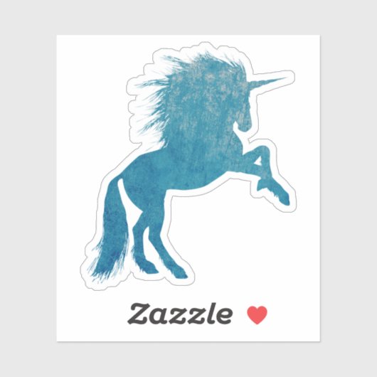 Blue Grunge Unicorn Sticker (Vel)