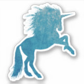 Blue Grunge Unicorn Sticker (Voorkant)