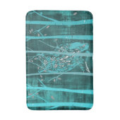 Blue Grunge Woodland Owl Art Badmat (Voorkant Verticaal)