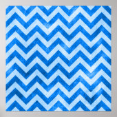 Blue Grunge Zigzag Poster (Voorkant)