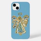 Blue Guardian Angel Art Aangepaste iPhone Case (Achterkant)