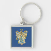 Blue Guardian Angel Art Aangepaste Sleutelhangers (Voorkant)