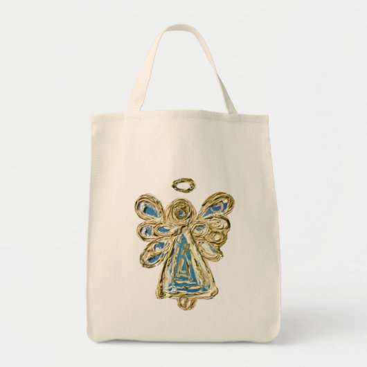 Blue Guardian Angel Art Custom Canvas tas (Voorkant)