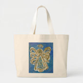 Blue Guardian Angel Art Custom Canvas tas (Voorkant)