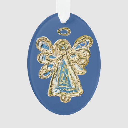 Blue Guardian Angel Art Holiday Hanger Ornament (voorkant)