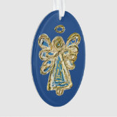 Blue Guardian Angel Art Holiday Hanger Ornament (voorkant)