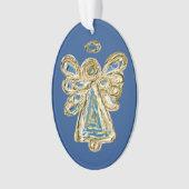 Blue Guardian Angel Art Holiday Hanger Ornament (voorkant)
