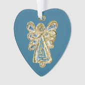 Blue Guardian Angel Art Holiday Hanger Ornament (voorkant)