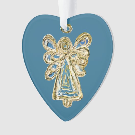 Blue Guardian Angel Art Holiday Hanger Ornament (voorkant)